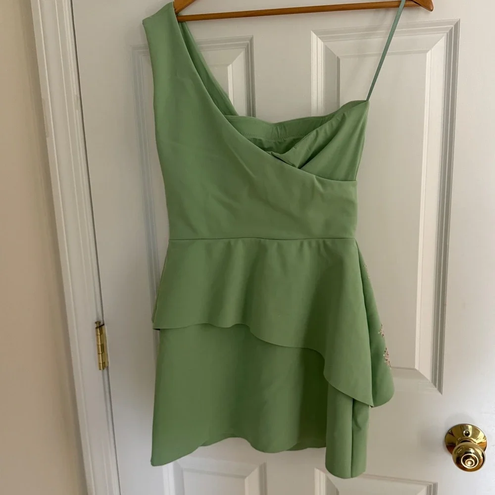 NWT Chiara Boni La Petite Robe One Shoulder Cocktail Dress Sequin Floral IT40/4 - Picture 7 of 16